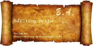 Báling Arita névjegykártya